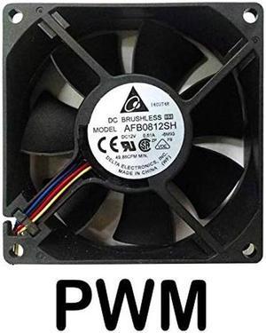 Delta 80x80x25mm 12 Volt High Speed Ball Bearing 4 Pin PWM Fan AFB0812SH-PWM