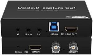 HDMI SDI to USB Capture Card USB3.0 1080P60fps SDI to HDMI Converter SDI Out&Audio Mixing,SDI2HDMI,SDI Game Video Capture Card