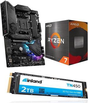 INLAND Micro Center AMD Ryzen 7 5700X Desktop Processor Bundle with MSI MPG B550 Gaming Plus ATX Motherboard and TN450 Internal M.2 NVMe SSD 2TB PCIe 4.0 x 4 2280 Solid-State Drive, Up to 5,000 MB/s