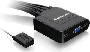 IOGEAR 4-Port USB KVM Switch with Cables and Remote GCS24U, Black