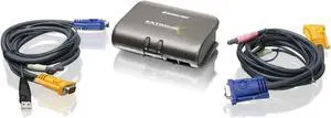 IOGEAR 2-Port MiniView Extreme Multimedia KVMP Switch, w/Full Set of Cables, (GCS1732)