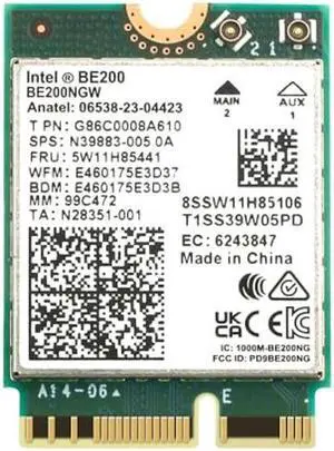 New Wi-Fi 7 Intel BE200 Bluetooth 5.4 WiFi Card BE200NGW 2.4/5/ 6 GHz 5.8 Gbps for Windows 11 PC Laptop