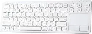 SANWA Multi Device Bluetooth Keyboard with Touchpad, Rechargeable Keypad with Trackpad for Laptop Desktop Computer PC iPad/iPhone Tablet, Compatible with MacBook, Windows, Android, iOS, White