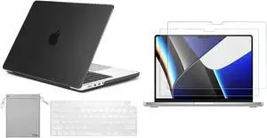 ProCase MacBook Pro 14 Inch Case 2021 Model A2442 with M1 Pro/Max Chip Bundle with 2 Pack MacBook Pro 14 Inch Screen Protector 2021 Model A2442