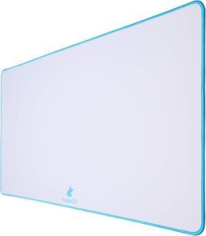 ANUBISGX (68 Color/Size Options Gaming Mouse Pad (XXL: 48x24), White Pad with Light Blue Stitching. Best Premium Waterproof Non RGB Computer Gaming XL Desk Pad Mat, Large Non-Slip Gamer Mousepad