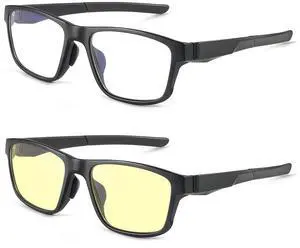 ANYLUV Blue Light Blocking Glasses for Men, Square Mens Gaming Computer Glasses with UV Protection Anti Eyestrain