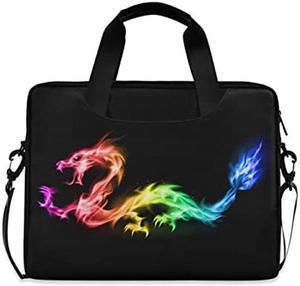 Fire Rainbow Dragon Laptop Bag Case 13 14 15.6 inch Laptop Messenger Bag Crossbody Briefcase for Men Women with Shoulder Strap Handle