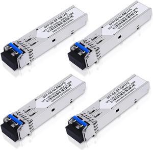 4Pack 1.25G SFP LC Module 1000Base-LX(SMF,1310nm,20km,DDM) Single-Mode Transceiver for Cisco GLC-LH-SMD,Ubiquiti UniFi,Meraki MA-SFP-1GB-LX10,Fortinet,Mikrotik,TP-Link,Netgear,TL-SM311LS,D-Link,Intel 4Pack 1.25G SFP LC Module 1000Base-LX(SMF,1310nm,20km,DDM) Single-Mode Transceiver for Cisco GLC-LH-SMD,Ubiquiti UniFi,Meraki MA-SFP-1GB-LX10,Fortinet,Mikrotik,TP-Link,Netgear,TL-SM311LS,D-Link,Intel