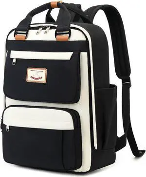 MYHOZEE Laptop Backpacks, 15.6 Inch Square Backpacks Aesthetic College School Bookbags for Women Men Travel Daypack