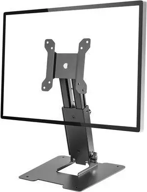 WEARSON Folding Monitor Stand - Height Adjustable Vesa Monitor Stand, Tilt, Rotation Free Standing Low Profile Desk Mount for Single Monitor up to 28 inch Screens Upgrade WS-03T