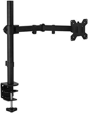 Mount-It! Single Monitor Arm Mount | Desk Stand | Full Motion Height Adjustable Articulating Tilt | Fits 19 21 24 27 29 30 32 Inch VESA 75 100 Compatible Computer Screen | C-Clamp and Grommet Base