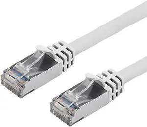 Buhbo 3 ft CAT7 Shielded RJ45 Ethernet Network Snagless Cable 10Gbps 600 MHz (10-Pack) White