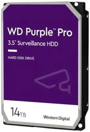 Western Digital 14TB WD Purple Pro Surveillance Internal Hard Drive HDD - SATA 6 Gb/s, 512 MB Cache, 3.5" - WD142PURP