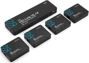 HD-Link HL14 by Sewell, 1x4 HDMI Extender Splitter Over cat5e/6, 160 ft, Black, SW-32949