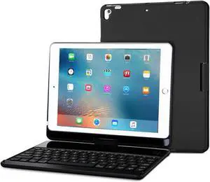 ProCase 360° Rotation Case with Keyboard for iPad 9.7 inch (Old Model), iPad 6th Gen(2018)/ iPad 5th Gen(2017), iPad Pro 9.7"(2016), iPad Air 2(2014)/ iPad Air 1(2013) Wireless Keyboard Cover -Black