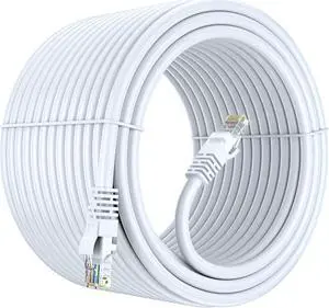Maximm Cat 6 Ethernet Cable 200 Ft, 100% Pure Copper, Cat6 Cable LAN Cable, Internet Cable, Patch Cable and Network Cable - UTP (White) 200 Feet