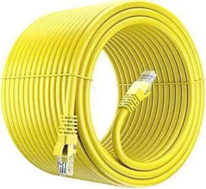 Maximm Cat 6 Ethernet Cable 250 Ft, 100% Pure Copper, Cat6 Cable LAN Cable, Internet Cable, Patch Cable and Network Cable - UTP (Yellow) 250 Feet
