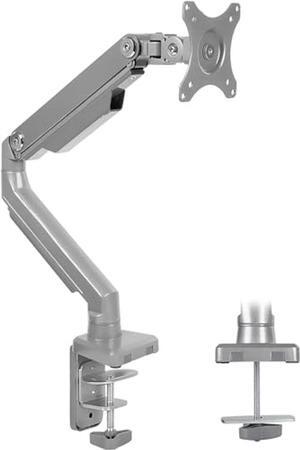 Mount-It! Single Monitor Arm Mount | Desk Stand | Full Motion Height Adjustable Articulating Mechanical Spring Arm | Fits 24 27 29 30 32 Inch VESA Compatible Computer Screen | C-Clamp and Grommet Base