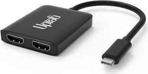 uptab USB C to Dual HDMI Adapter Multi Monitor 4K 60Hz - USBC to 2 HDMI Displays Converter, Dual Display, C to 2 HD Splitter Extended Display for Type C Devices, USBC to HDMI Converter Windows Only