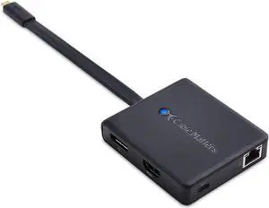 Cable Matters USB C Hub with HDMI, DisplayPort, VGA, USB 2.0, Fast Ethernet, 60W Charging - Thunderbolt 4 / USB4 / Thunderbolt 3 Port Compatible with MacBook Pro, Dell XPS, HP Spectre x360 and More