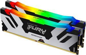 Kingston FURY Renegade RGB 32GB (2x16GB) 7200MT/s DDR5 CL38 DIMM Desktop Memory (Kit of 2) | Intel XMP 3.0 | Infrared Sync Technology | Overclocking Stability | KF572C38RSAK2-32