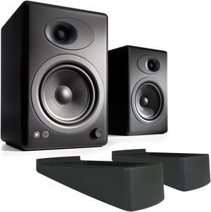 Audioengine A5+ Plus Powered Speakers and DS2 Desktop Speaker Stands Bundle (Black)