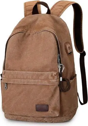 Muzee Canvas Backpack Lightweight Travel Daypack Student Rucksack Laptop Backpack