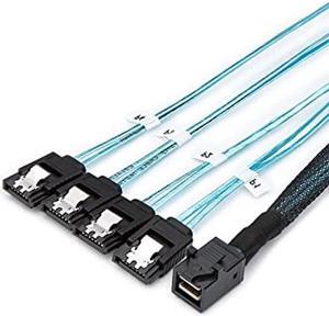 CableCreation 2-Pack 1.6FT/0.5M Internal HD Mini SAS (SFF-8643 Host) - 4X SATA (Target) Cable,SFF-8643 to 4X SATA Cable, SFF-8643 for Controller, 4 Sata Connect to Hard Drive