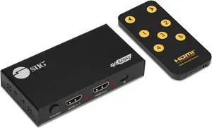 SIIG 2x2 HDMI Splitter and Switch 4K 60Hz HDR, HDCP Bypass 2.2, EDID - Digital and PCM 7.1 Audio - IR Remote Control, 2 in 2 Out (CE-H26D11-S1)