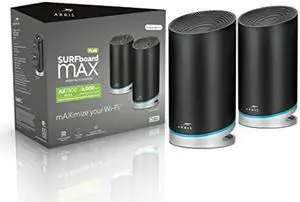 ARRIS Surfboard mAX(tm) Plus AX7000 Mesh Tri-Band WiFi 6 Router System. WiFi Coverage of up to 6,000 sq ft Homes. (W130)