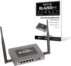 Bolton Technical Blazer Max | 4G LTE CAT6 WiFi 6 Portable Cellular Router | Up to 1.2 Gbps speeds for Verizon, T-Mobile, AT&T