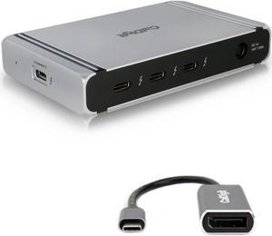 CalDigit Thunderbolt 4 Element Universal Multi-Port Hub with USB-C to DP 1.4 Adapter - 4X Thunderbolt 4/USB4 Ports, 4X USB 3.2 Gen2 10Gb/s Ports, Single Display up to 8K or Dual 4K 60Hz Displays, 6