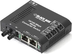 Black Box Corp Fast Ethernet Media Converter - 2 X Rj-45 1 X St Duplex - 10/100base-tx 100base-x - External Rack-mountable LBH100A-ST