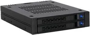ICY DOCK 2 Bay 2.5 SAS/SATA HDD/SSD Mobile Rack for External 3.5 Bay | ExpressCage MB742SP-B