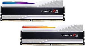 G.SKILL Trident Z5 RGB Series (Intel XMP 3.0) DDR5 RAM 64GB (2x32GB) 6000MT/s CL30-40-40-96 1.40V Desktop Computer Memory UDIMM - Metallic Silver (F5-6000J3040G32GX2-TZ5RS)