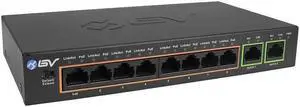 BV-Tech 8-Port PoE Switch with 2 Gigabit Uplink Ports  96W High-Power Budget, Compact Desktop Design, Extended Transmission up to 656ft  Durable, Easy Setup for Office & Home Networks