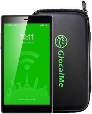 GlocalMe G4 Pro 4G LTE Mobile Hotspot Router & Protective Case, with US 8GB & Global 1.1GB Data, 5" Touch Screen LCD Display Portable WiFi Hotspot for Travel, No Contract, SIMFREE, Pocket WiFi Device