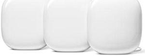 Google Nest WiFi Pro - 6E - Reliable Home Wi-Fi System with Fast Speed and Whole Home Coverage - Mesh Router - 3 Pack - Snow