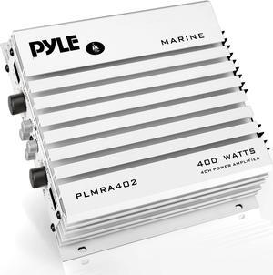 Pyle Hydra Marine Amplifier - Upgraded Elite Series 400 Watt 4 Channel Audio Amplifier - Waterproof, Dual MOSFET Power Supply, GAIN Level Controls, RCA Stereo Input & LED Indicator - PLMRA402