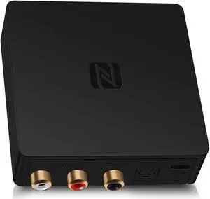 BluDento B1 Bluetooth Stereo Receiver,aptx LL, Hi-Fi V5.1 Audio Receiver, TI DAC for Analog Stereo RCA Output with Long Range, Digital Coaxial and Optical Output with NFC