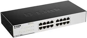 D-Link Ethernet Switch, 16 Port Gigabit Unmanaged Network Internet Hub Desktop Rackmount, Plug N Play (DGS-1016C)