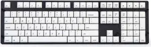 Qisan PBT Keycaps 108 Key Cherry Profile Keycap Set Dye-subbed for 61/87/104/108 MX Switches Mechanical Gaming Keyboard (White)
