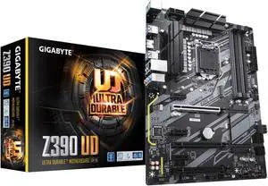 GIGABYTE Z390 UD (LGA 1151 (300 Series) Intel Z390 SATA 6Gb/s ATX Intel Motherboard for Cryptocurrency Mining with above 4G Decoding, 6 x PCIe Slots)