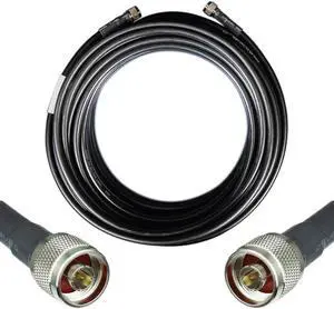 Bolton400 50-ohm N-Male to N-Male Black Coax Cable - Low Loss Coaxial LMR®400 Equivalent (60ft N-Male to N-Male)