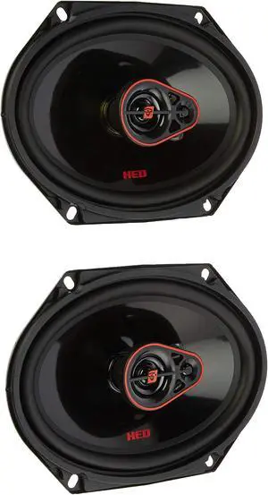 Cerwin Vega HED Series 6x8 3-Way Coaxial Car Speakers, 4O, 60W RMS, Premium Car Speaker System, Enhanced with Stamped Steel Frame & Graphite Cone, PEI Dome Tweeter for Superior Sound H7683
