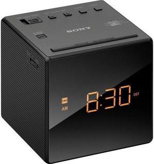 Sony Compact AMFM Alarm Clock Radio Battery BackUp Adjustable Brightness Control Programmable Sleep Timer Daylights Savings Time Adjustment Black Finish