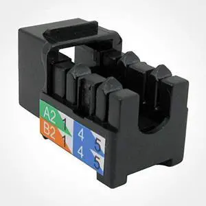 Vertical Cable Cat6 90 Degree Keystone Jack Black - Easily Snaps into Housing or Wall Plate - 25 Pack