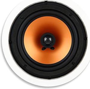 Micca M-8C 2-Way in-Ceiling Round Speaker, 9.4" Cutout Diameter, Whole House Audio, Home Theater, Indoor or Covered Outdoor, 8" Woofer, 1" Tweeter, White, Paintable, Each