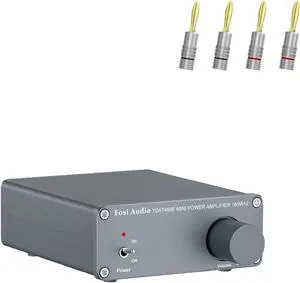 Fosi Audio Banana Plugs 2 Pairs / 4 pcs and TDA7498E 2 Channel Stereo Audio Amplifier Receiver 160W x 2