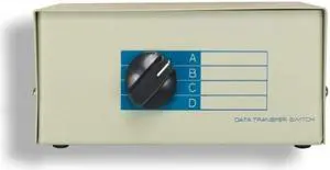 Kentek DB9 Female 4 Way Manual Data Switch Box RS-232 D-Sub 9 Pin I/O ABCD Port for PC MAC to Peripherals Devices Printer